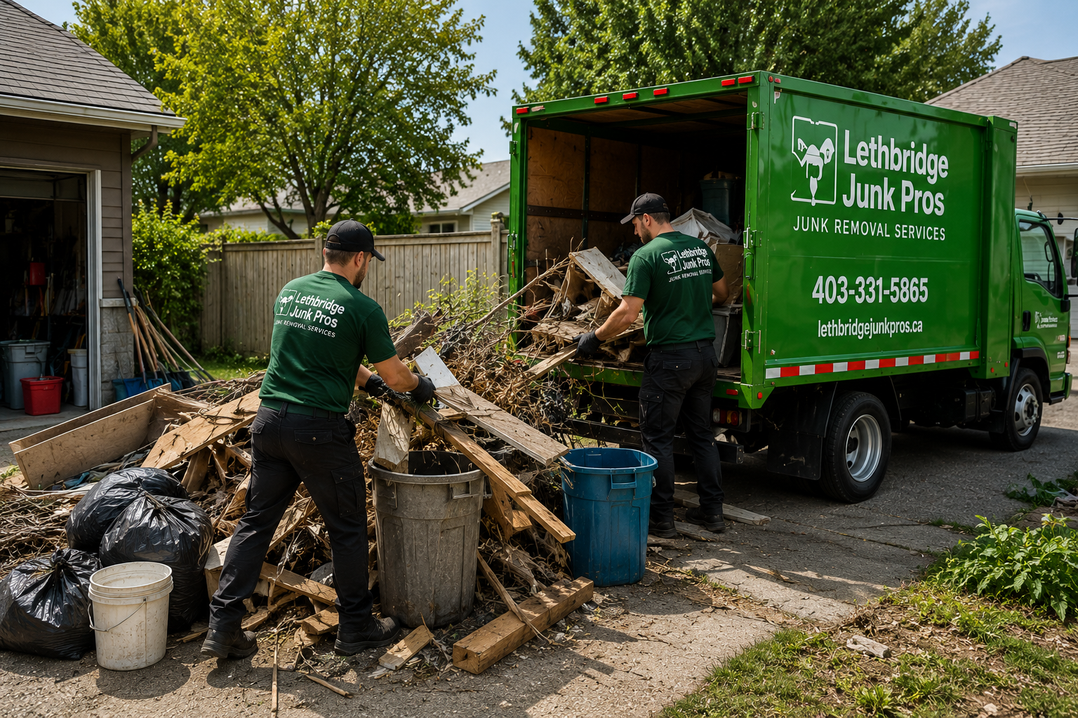 Yard debris and construction debris removal in Lethbridge